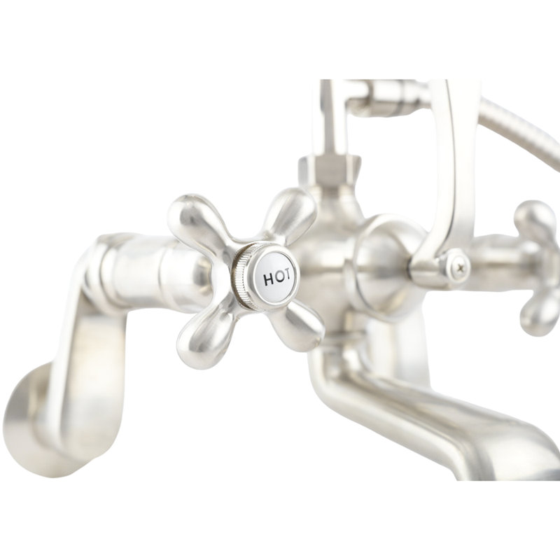 Thames Tub Mount British Telephone Faucet Set by Strom Living, Matte Nickel