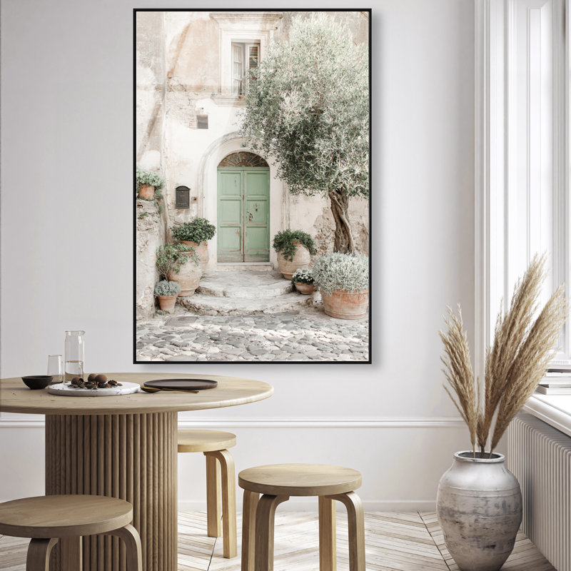 Mint Door I High-Gloss Frameless Acrylic Glass Wall Art Architecture Print by Oliver Gal, Ready to Hang, 10 x 15, 11"H x 16"W