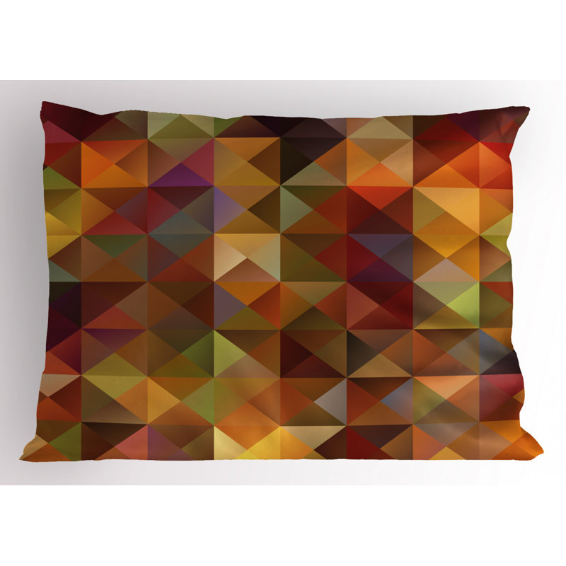 Brown/Red Polyester Microfiber Piece Sham, Queen