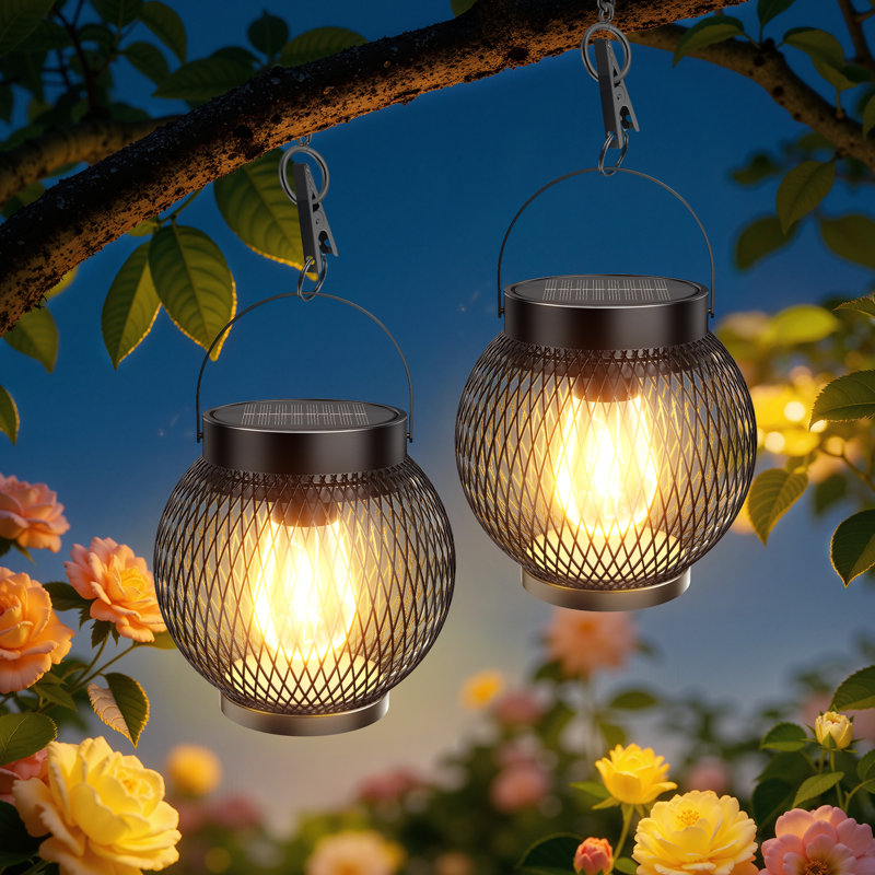 Luminaires solaires suspendus lumineux pour l'extérieur, lanternes à énergie solaire décoratives améliorées à DEL pour les cadeaux de décoration de porche de patio de jardin