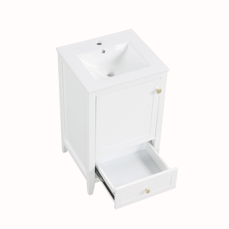 Meuble-lavabo de salle de bain avec lavabo en céramique