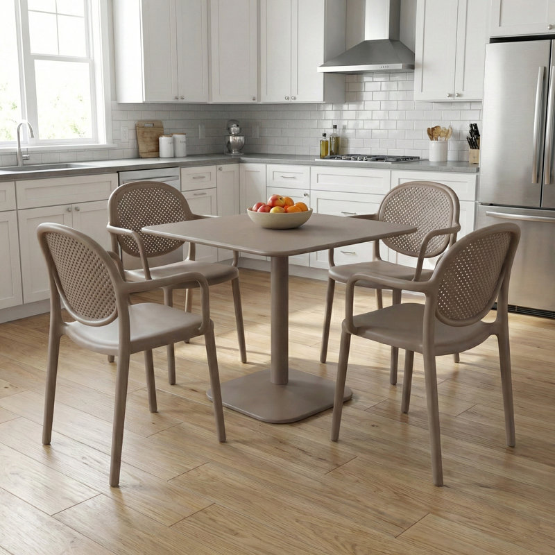 4 - Person Steel Dining Set, Grey