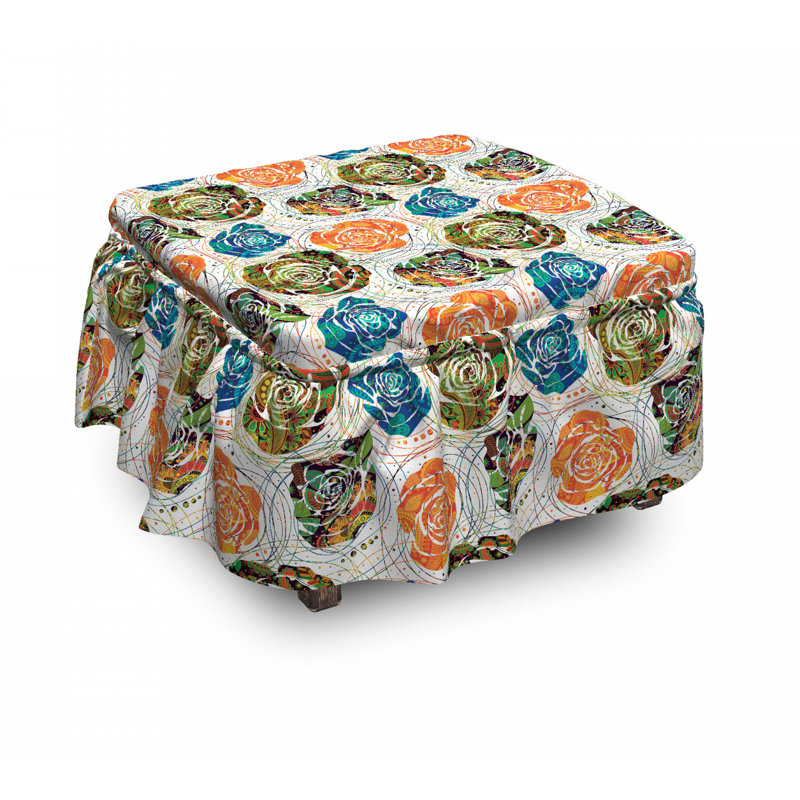 Housse pour repose-pieds motif cachemire inspiration mandala