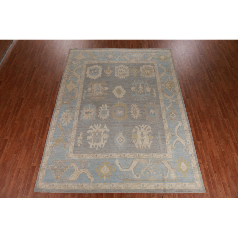 Tapis oriental gris Oushak 9x12