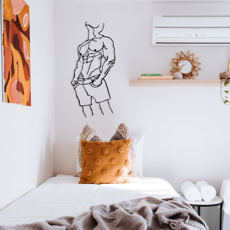 Élégant accessoire mural décoratif en métal, noir, 12,6 po x 27,2 po | 100% métal, épaisseur: 0,05 pouce | Parfait pour la décoration intérieure, l'esthétique moderne, durable et durable | Idéal pour les salons et les bureaux