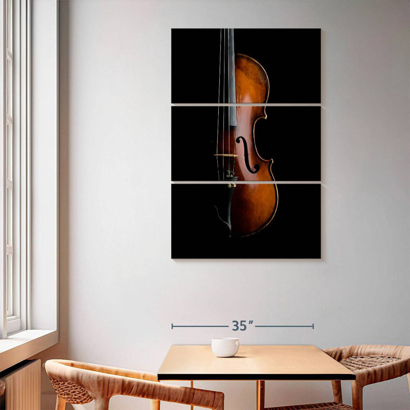 Abarca, violon brillant sur fond noir, H 65 po x l 42 po