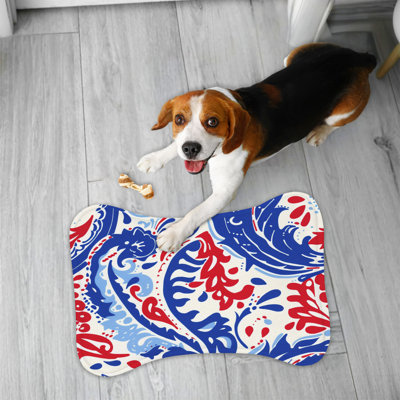 Tapis d'alimentation en os 1 pièce Crimson and Blue Paisley