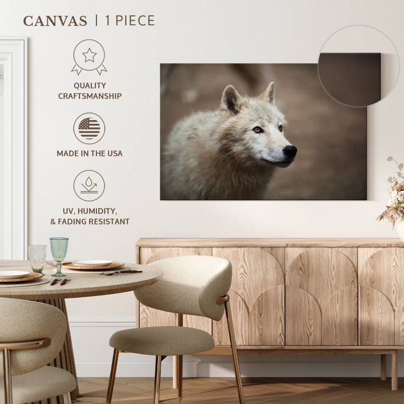 Arctic White Wolf, 34" H x 51" W
