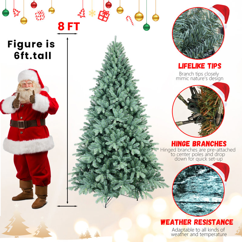 Arbre de Noël 8 pi avec branches articulées et support en métal Gilyard