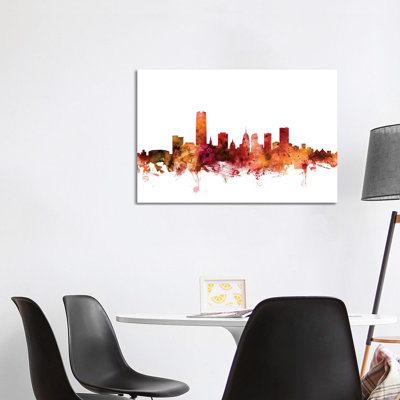 Oklahoma City Skyline by Michael Tompsett - Wrapped Canvas Gallery-Wrapped Canvas Giclée