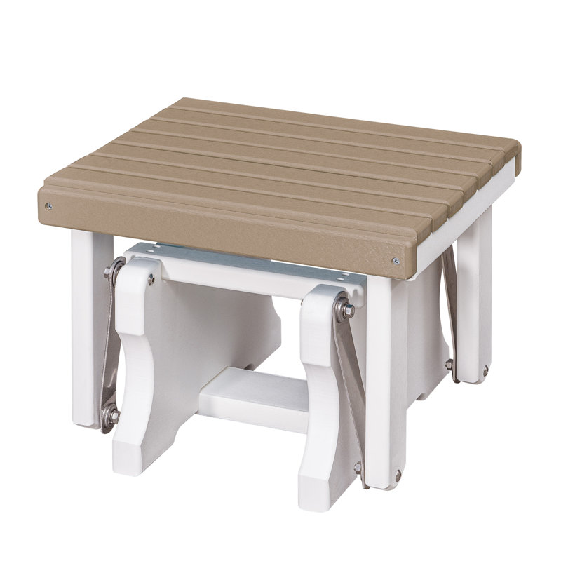 Repose-pieds Rasheid, Blanc / bois patiné