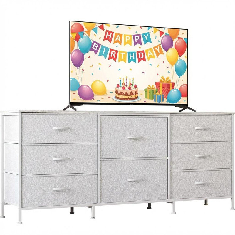 160 cm W Chest of 8 Drawers, White