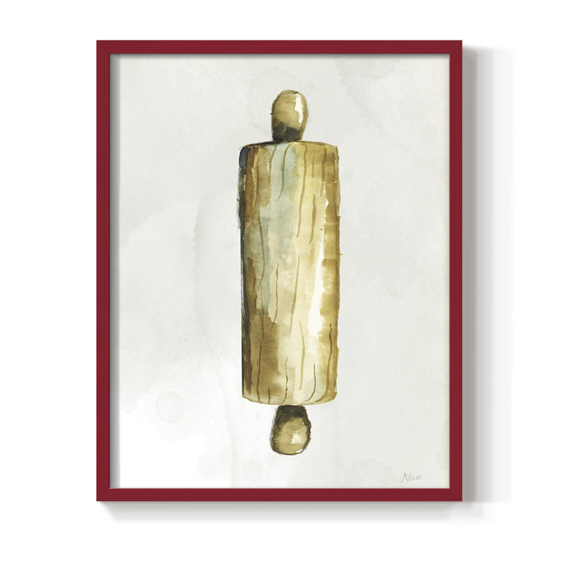 Kitchen Necessity III Framed Print - Solid Wood, 21" H x 17" W, Red