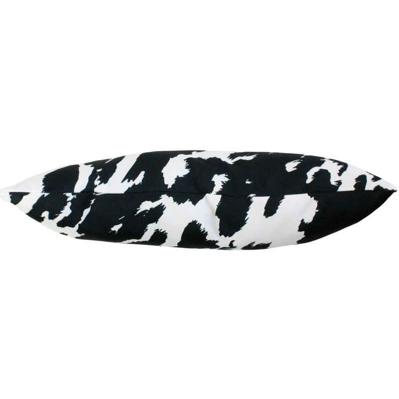 Animal Print Reversible Throw Pillow, Black