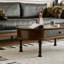 Table basse 47,24 "en bois massif et ovale en bois manufacturé