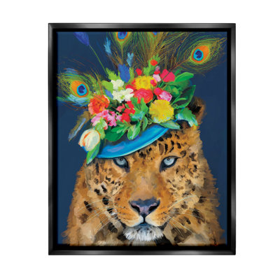 «Cheetah with Feather Hat» par Kamdon Kreations sur toile