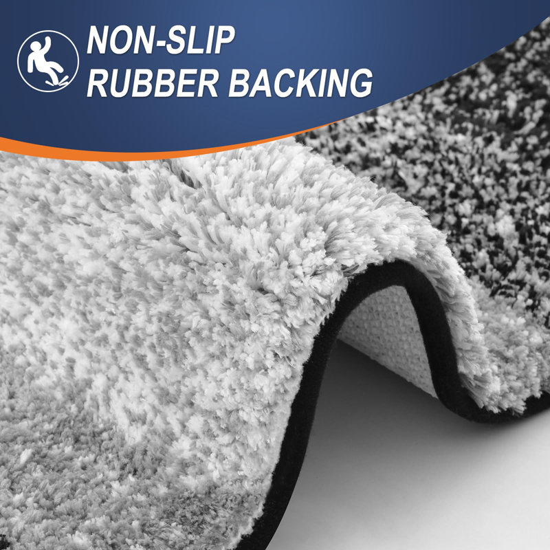 Extra Soft Microfiber Rectangle Bath Rug, Black