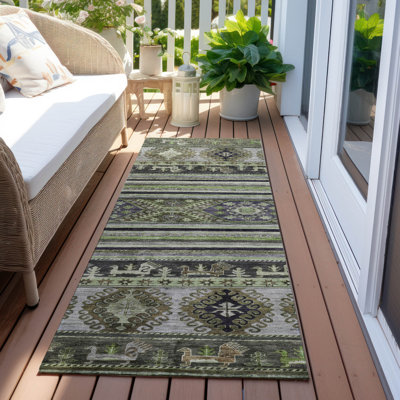 Tapis intérieur / extérieur vert Claritha