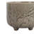Ceramic Stoneware Planter With Raised Botanical Texture And Footed Base - Modern Decorative Garden Accent