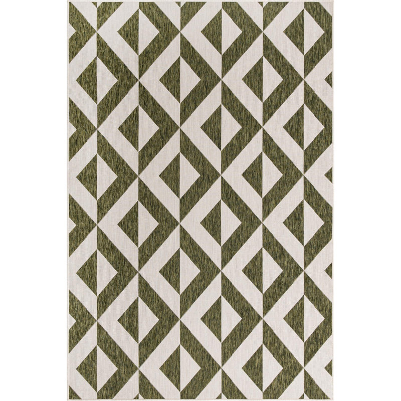 Geometric Indoor / Outdoor Area Rug, Rectangle 183 x 274cm