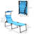 2 Pcs Adjustable Folding Lounge Chair, Sunshade Included And Pillow , Blue For Camping Trips Poolside Chair With , Outdoor