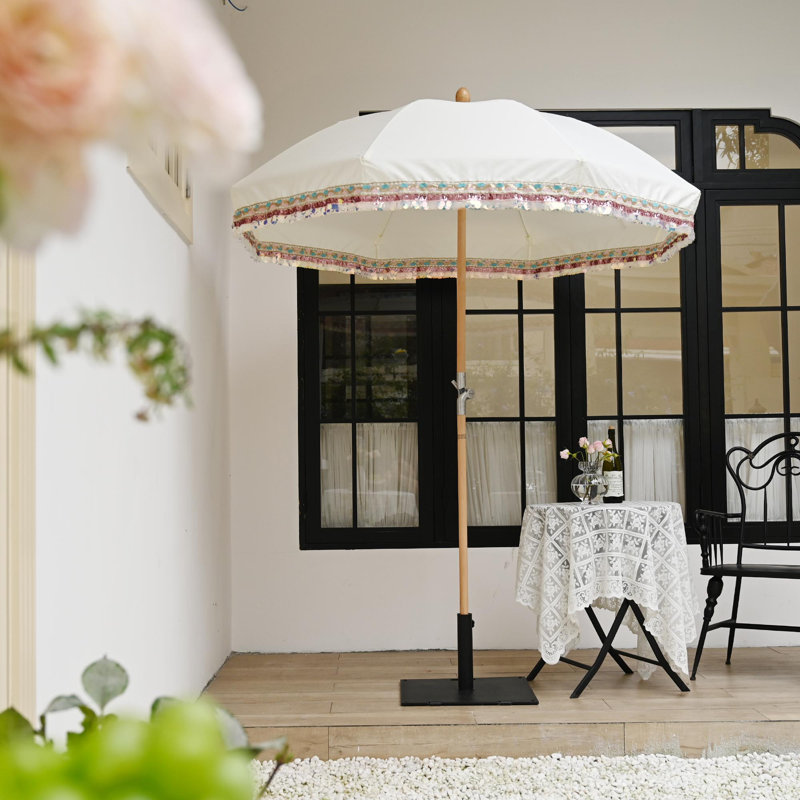 Parasol Hughie 70,9 avec poids de comptoir inclus Hughie, Noir / paillettes