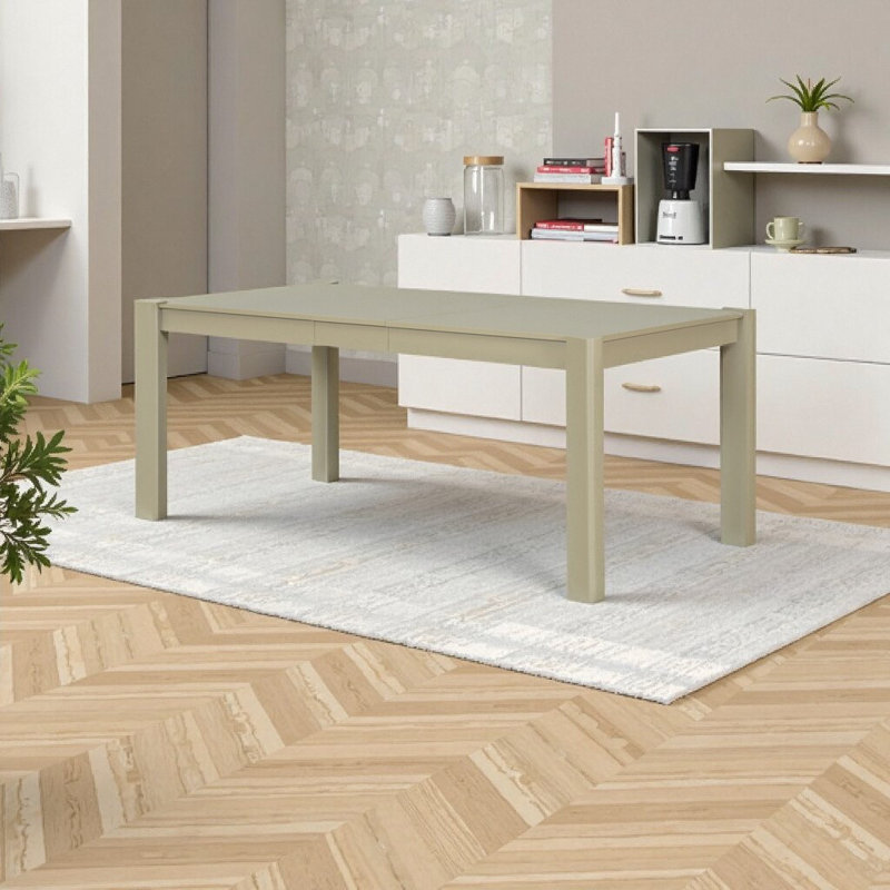 Table de salle à manger extensible de style campagne moderne - extensible de 59 po à 73 po, noyer, Doré