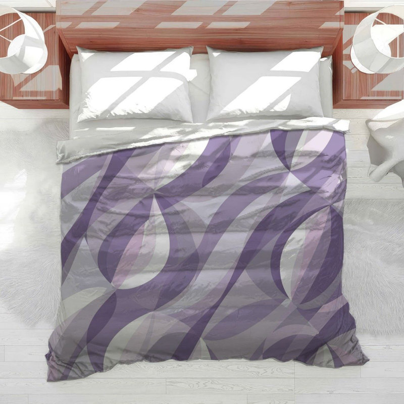 Housse de couette en microfibre mauve, Housse de couette pour grand lit