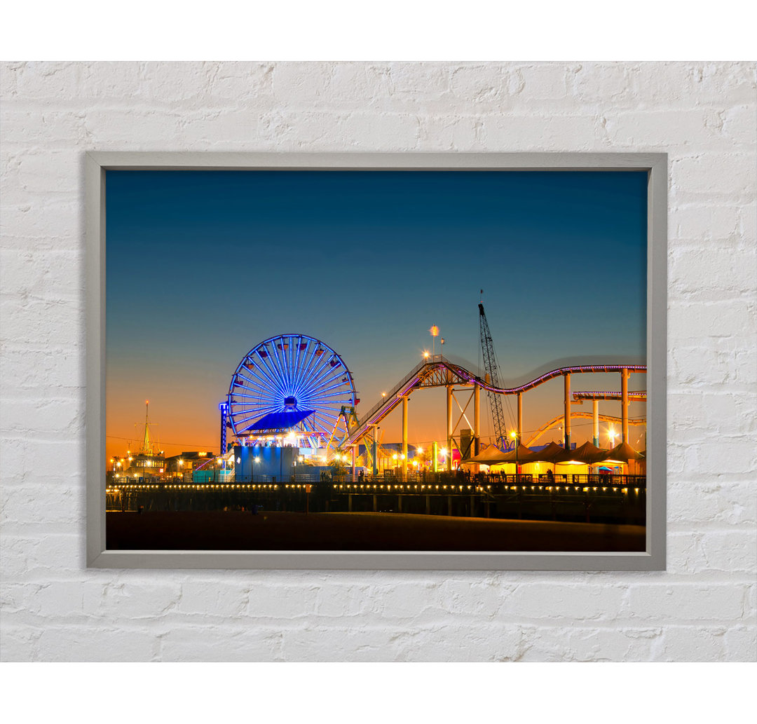 Santa Monica Pier in der Abenddämmerung - Einzelbildrahmen Kunstdrucke auf Leinwand