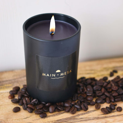 Main & Mesa Matte Black Glass Candle In Gift Box