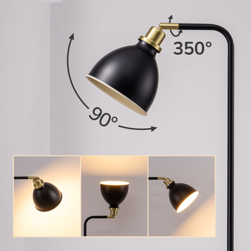61'' Arced Task /Reading Floor Lamp With Remote Control , LED Bulb For Living Room, Bedroom, Office
