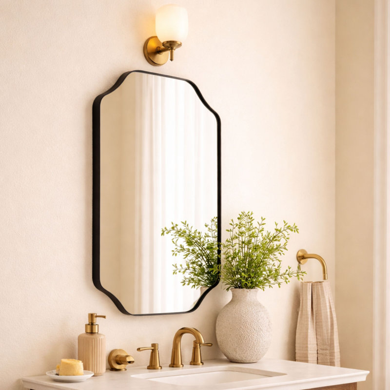 Miroir de salle de bain Kial, 40 po x 30 po, Noir