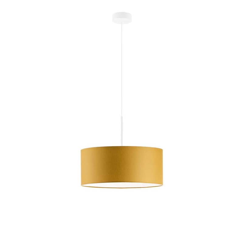 Aubryn 3 - Light Drum Pendant, White, Mustard, 120cm H x 40cm W x 40cm D