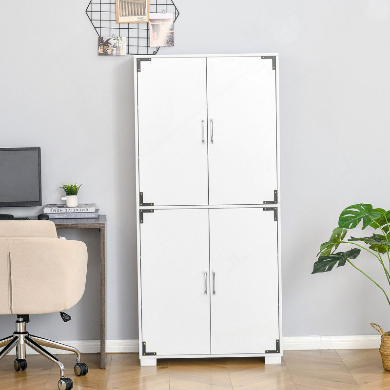 Garde-manger industriel blanc avec placard et tablettes