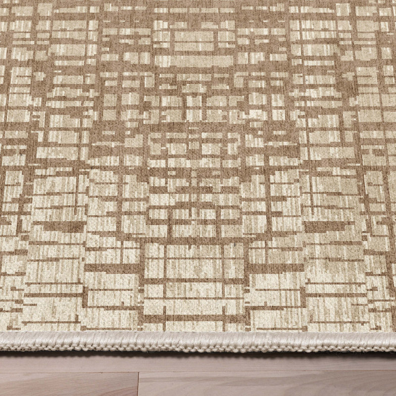 Tapis ivoire à tissage plat Nuzzo Nightscape, Rectangle 7 pi 7 po x 9 pi 10 po