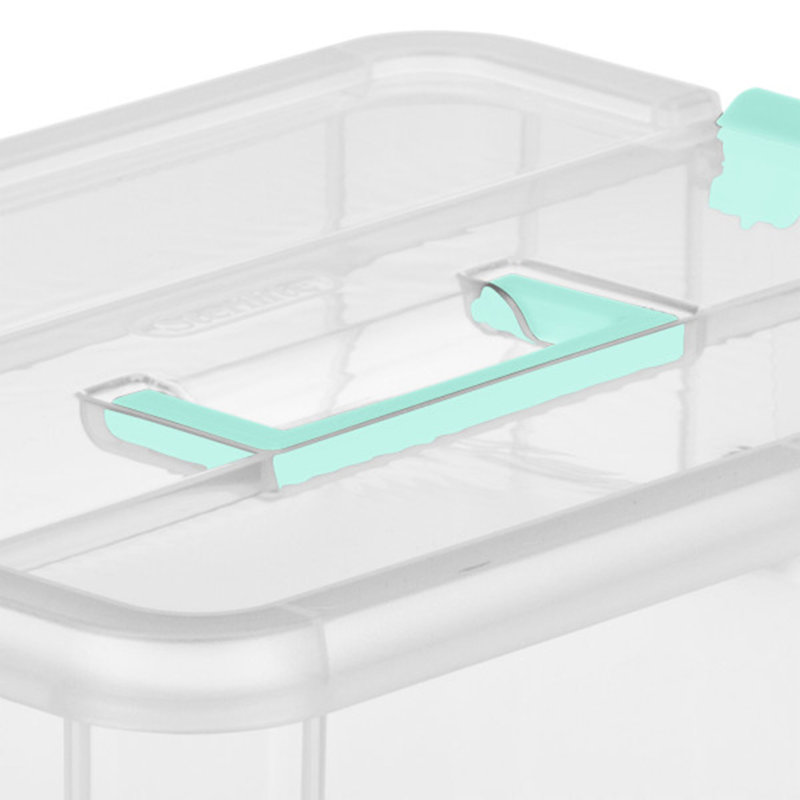 Clear Stackable Plastic 2-Tier Lidded Storage Box