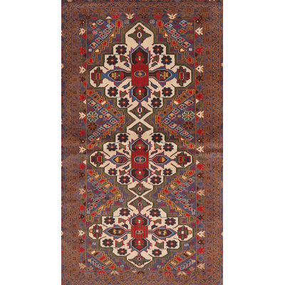 Tapis traditionnel brun / rouge Delmoe
