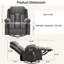 Fauteuil inclinable pivotant brun de 38 po avec massage et chaleur à 8 points, porte-gobelets, port USB, capacité de 350 lb-531550915