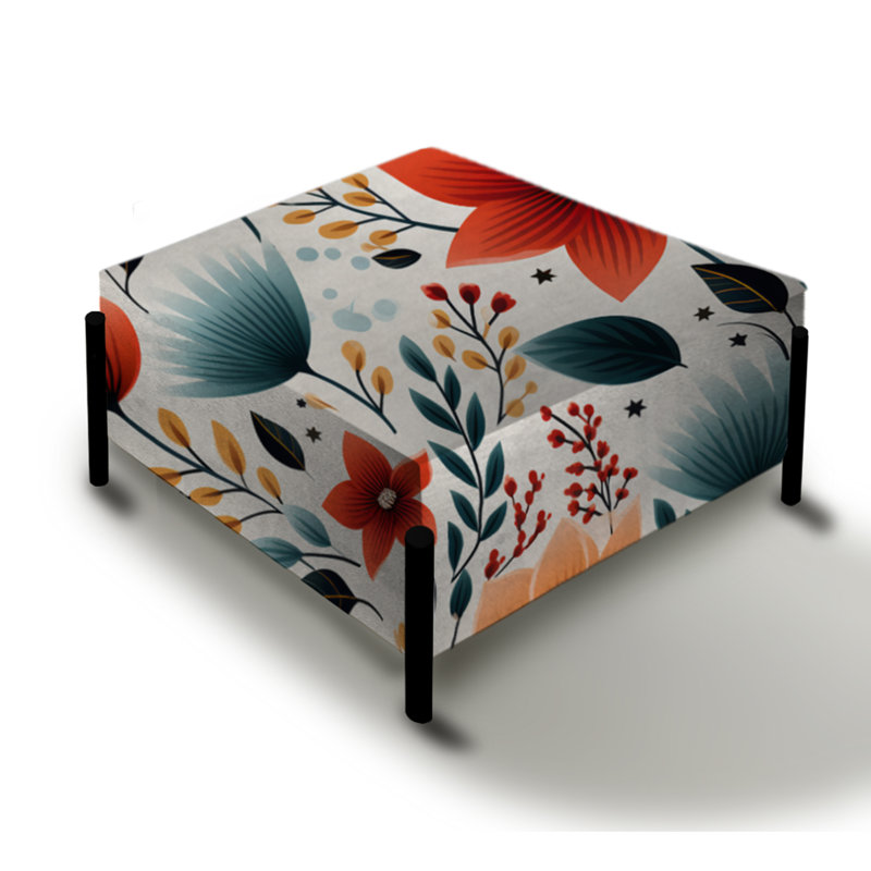 Moroccan Influence Floral Dreams - Floral Large Square Ottoman