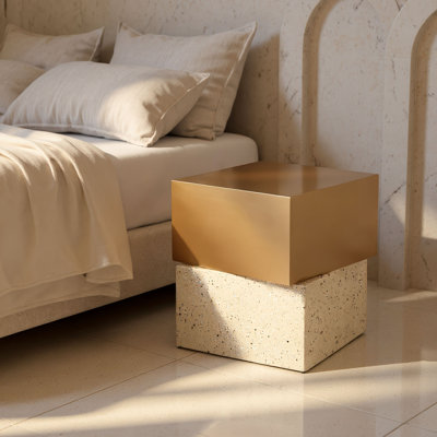Table d'appoint Cinza or et beige