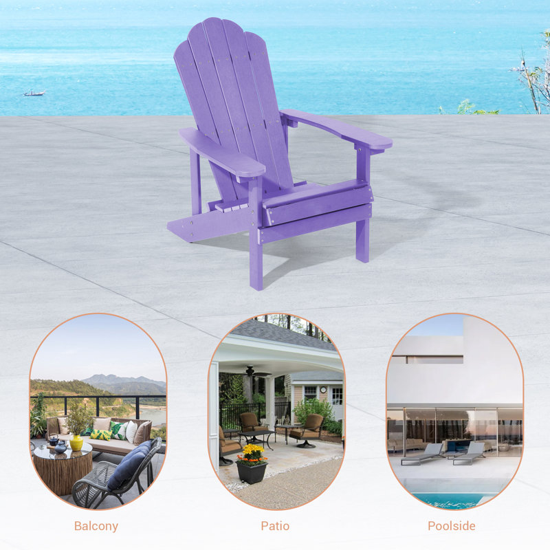 Chaise Adirondack Wesley Hips résistante aux intempéries, Mauve