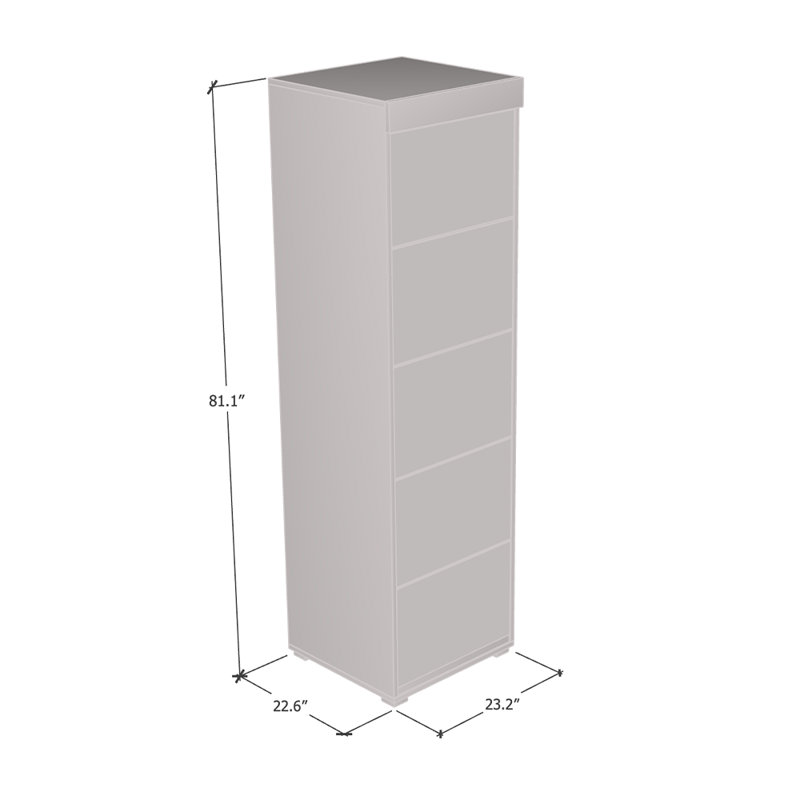 Garde-robe grise 23,2 po 3X Aria, gris, H 81 po x l 23 po x P 23 po