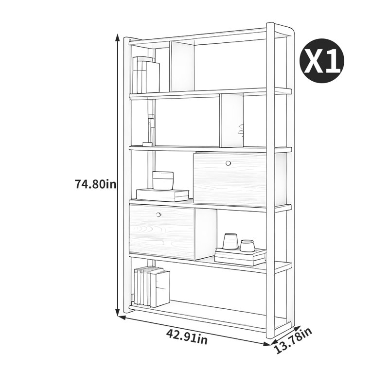 Bibliothèque de rangement style américain