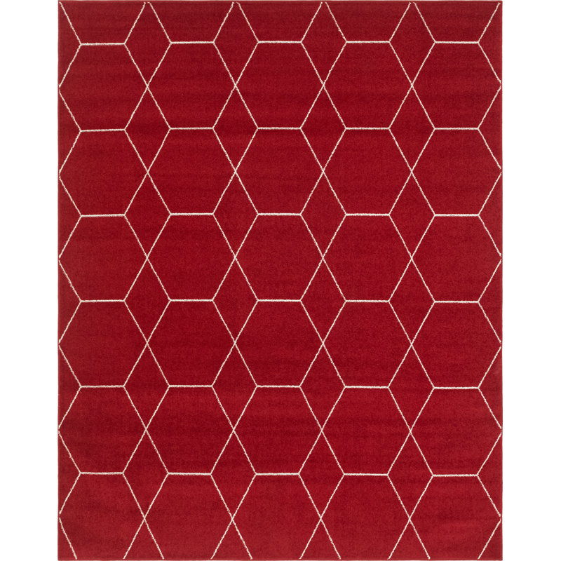 Tapis géométrique Debrodie, Red, Rectangle 3 pi 3 po x 5 pi 3 po