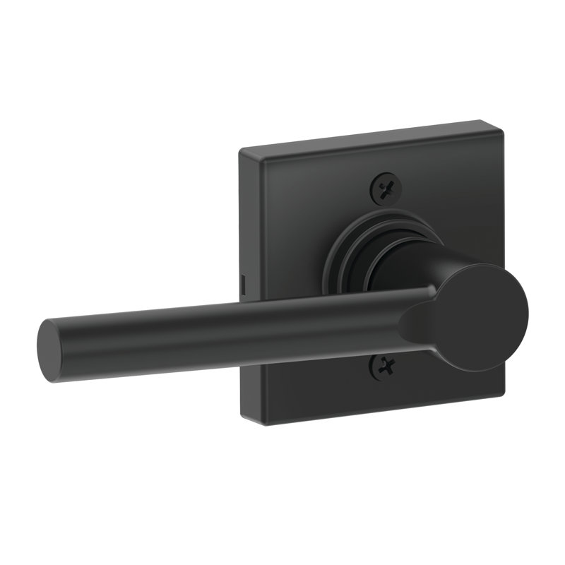 J Series Broadway Lever Non-Turning Lock with Collins Trim, Matte Black