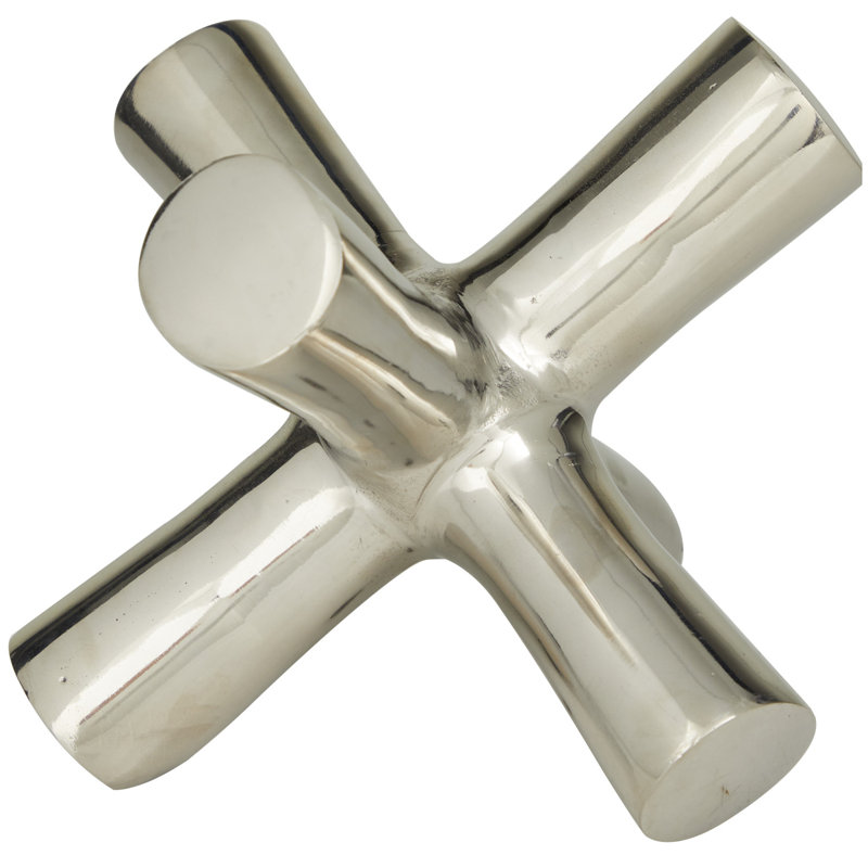 Sculpture en aluminium et aluminium Jack, H 7,15 po x l 8,05 po x P 9 po, Argent