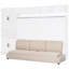 Grand lit avec tablettes, et, blanc - sommeil tranquille, espace de rangement bien rangé, idéal pour les maisons compactes, petits appartements gris, espace de sommeil confortable