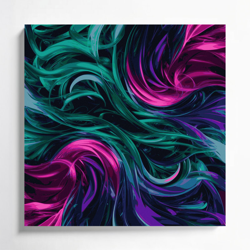 Art numérique sur toile 95, "Abstraction numérique", 12" H x 12" W