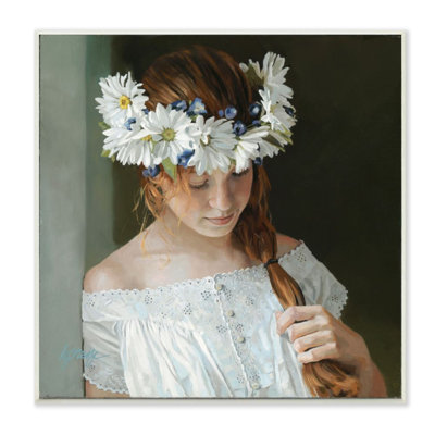 " Girl With Red Hair And Floral Daisy Crown " by Heide Presse