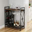 Support à vin autoportant avec porte-verre et table de bar, étagère de rangement pour bouteilles de vin industrielle, armoire à café pour la salle à manger